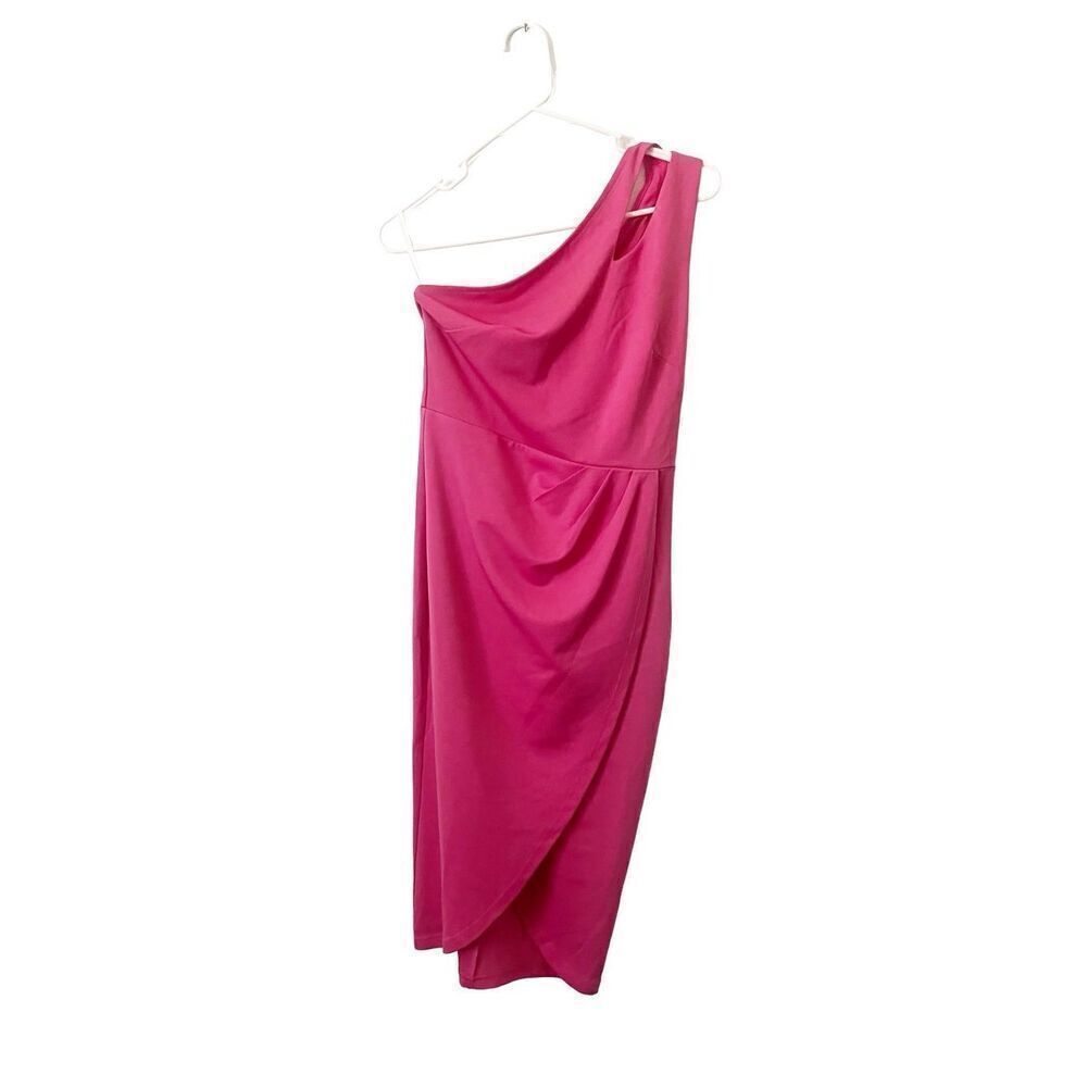 Grace Karin Pink One Shoulder Tulip Hem Dress